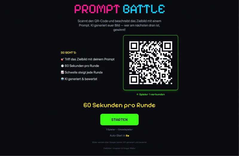 Lobby mit verbundenem Spieler