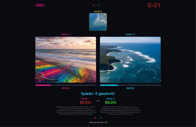 Spieler gewinnt mit Ähnlichkeitsbewertung