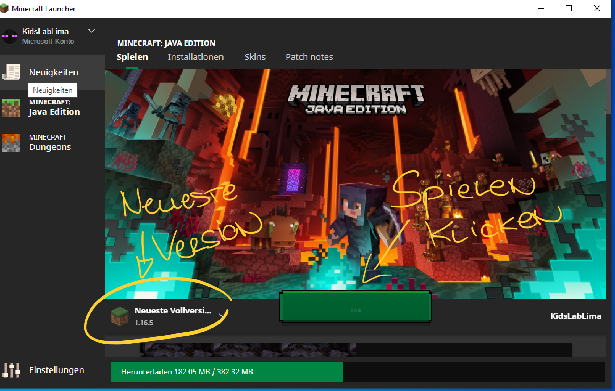 Minecraft Java Spielen