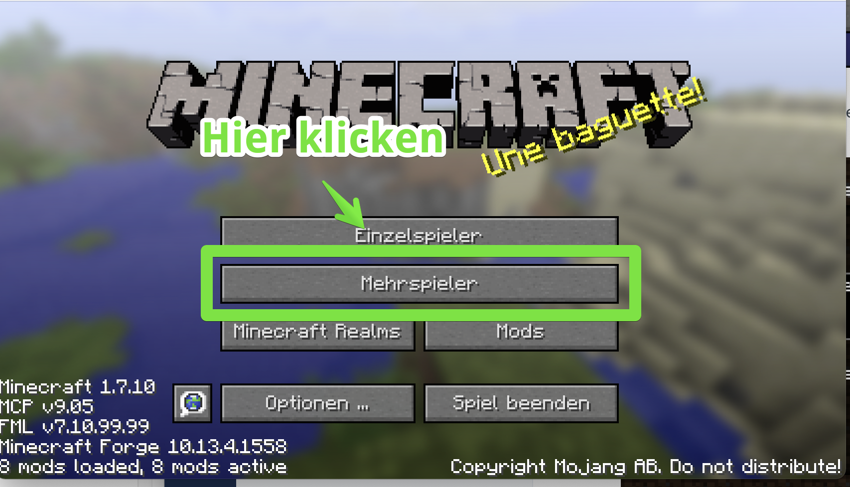 Minecraft Hauptmenü