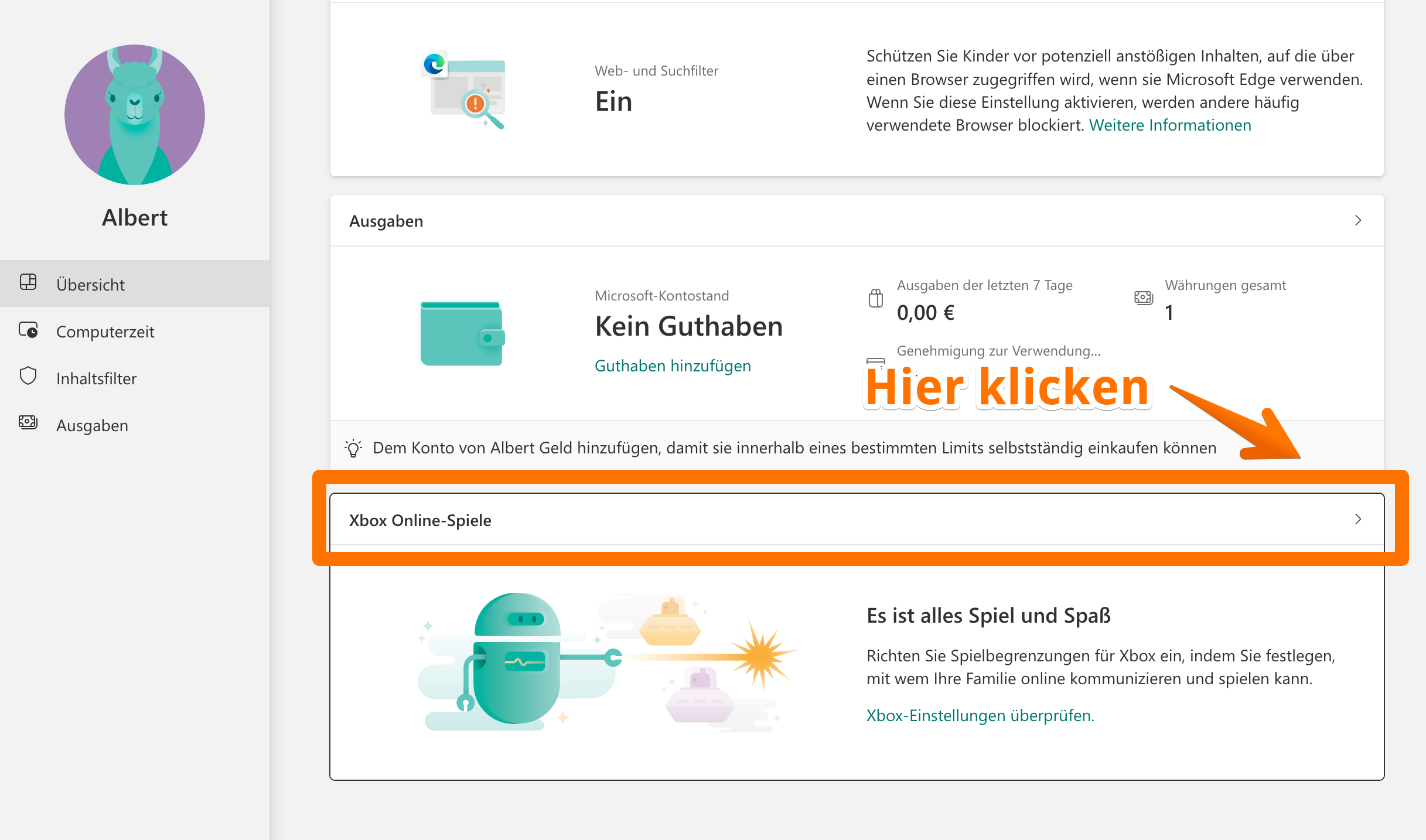 Xbox Kindereinstellungen