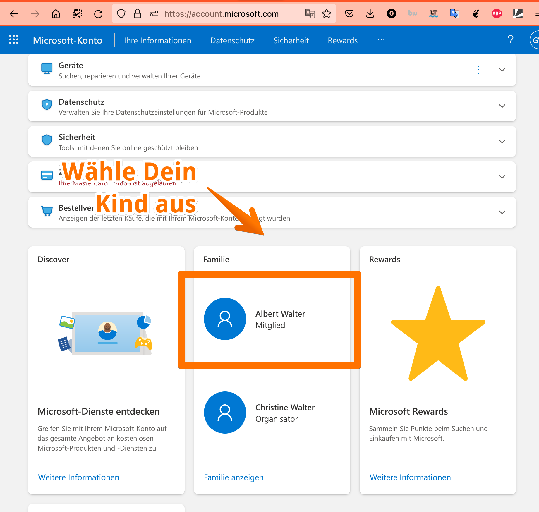 Microsoft Familienverwaltung