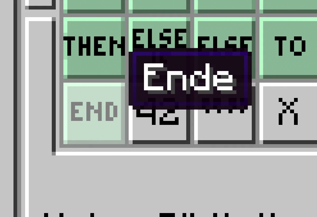 Ende des Blockes: END