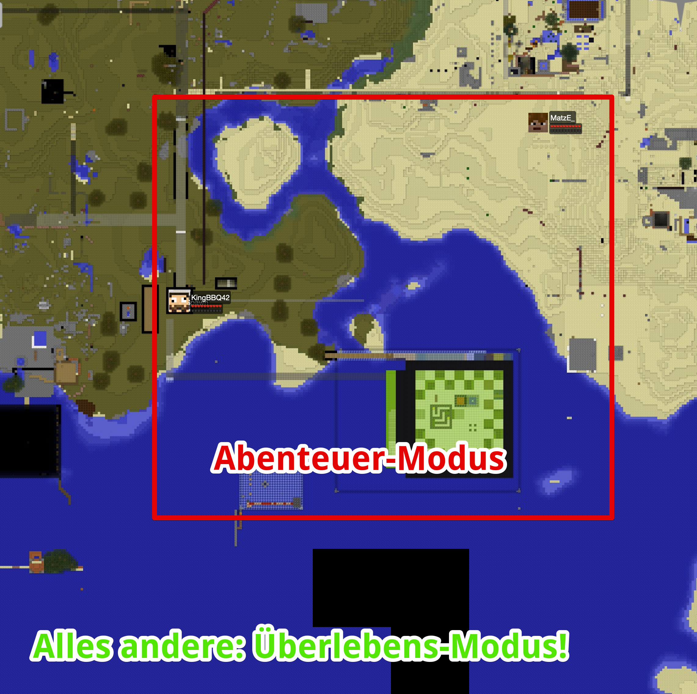 Spielmodus-Bereiche in TurtleCity