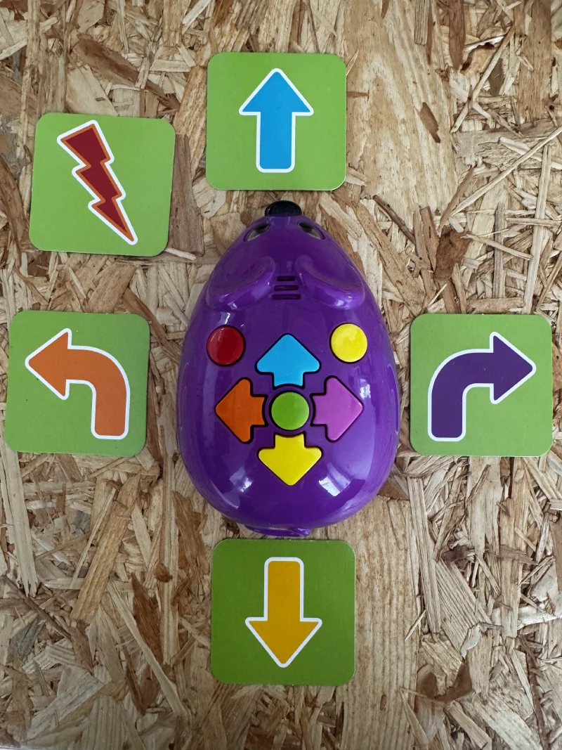 Roboter-Maus mit Richtungskarten