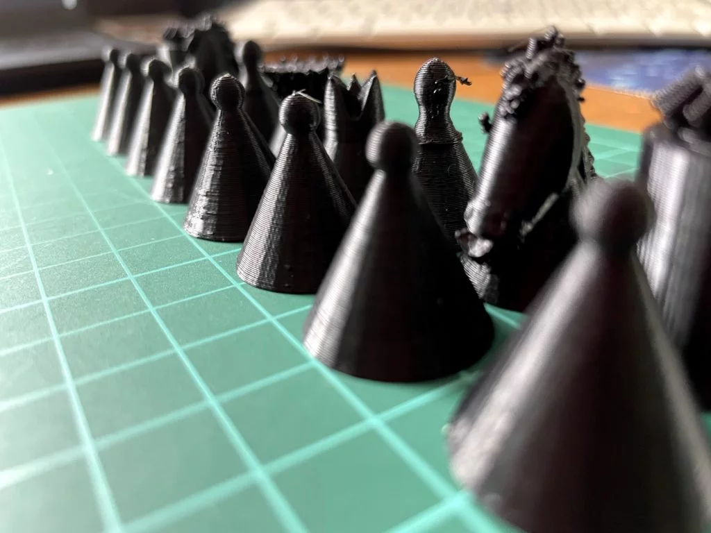 Fertiges 3D-gedrucktes Schachspiel – Übersicht